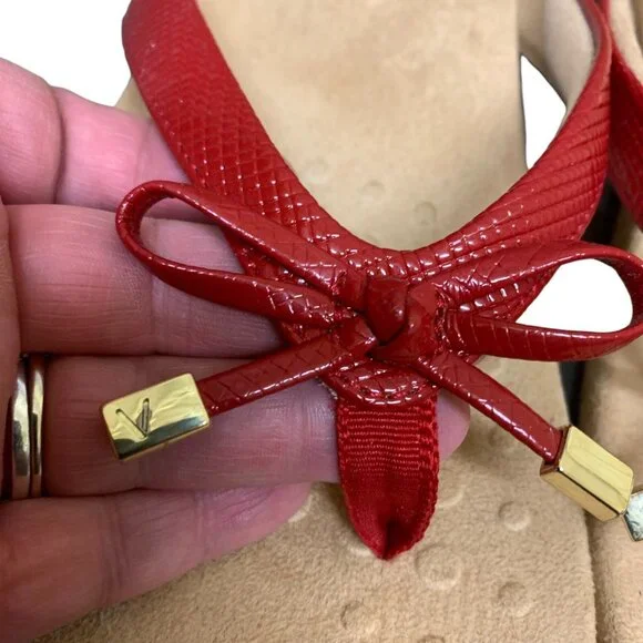 Women's VIONIC BELLA II Lizard RED Thong Flip Flop Sandals Flats Size 10 - Picture 10 of 12